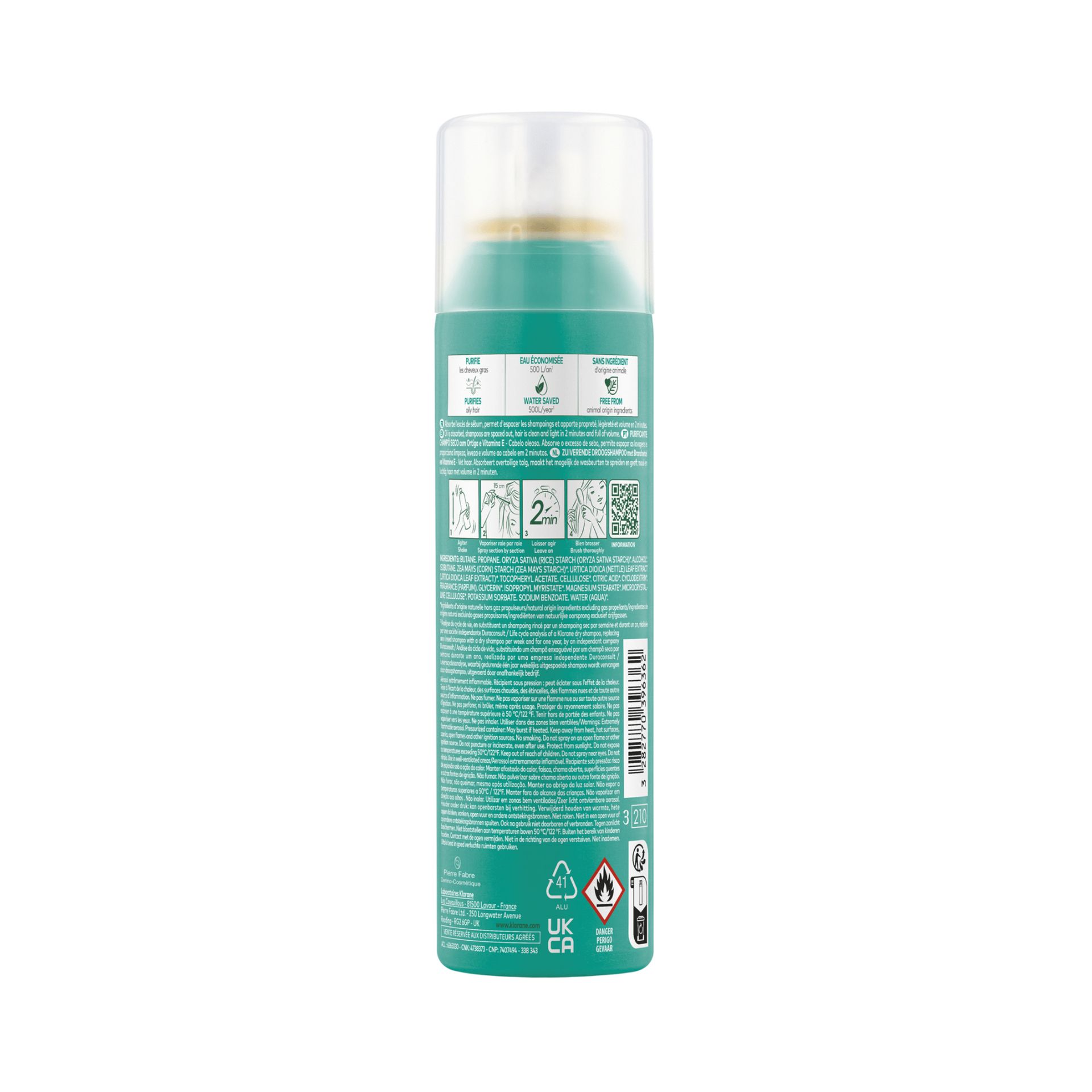 Klorane Purificante Shampoo Seco com Ortiga e Vitamina E 150ml