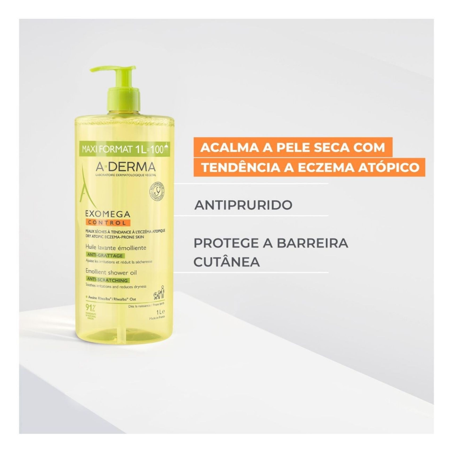 A-Derma Exomega Control Óleo de Duche 1000 ml