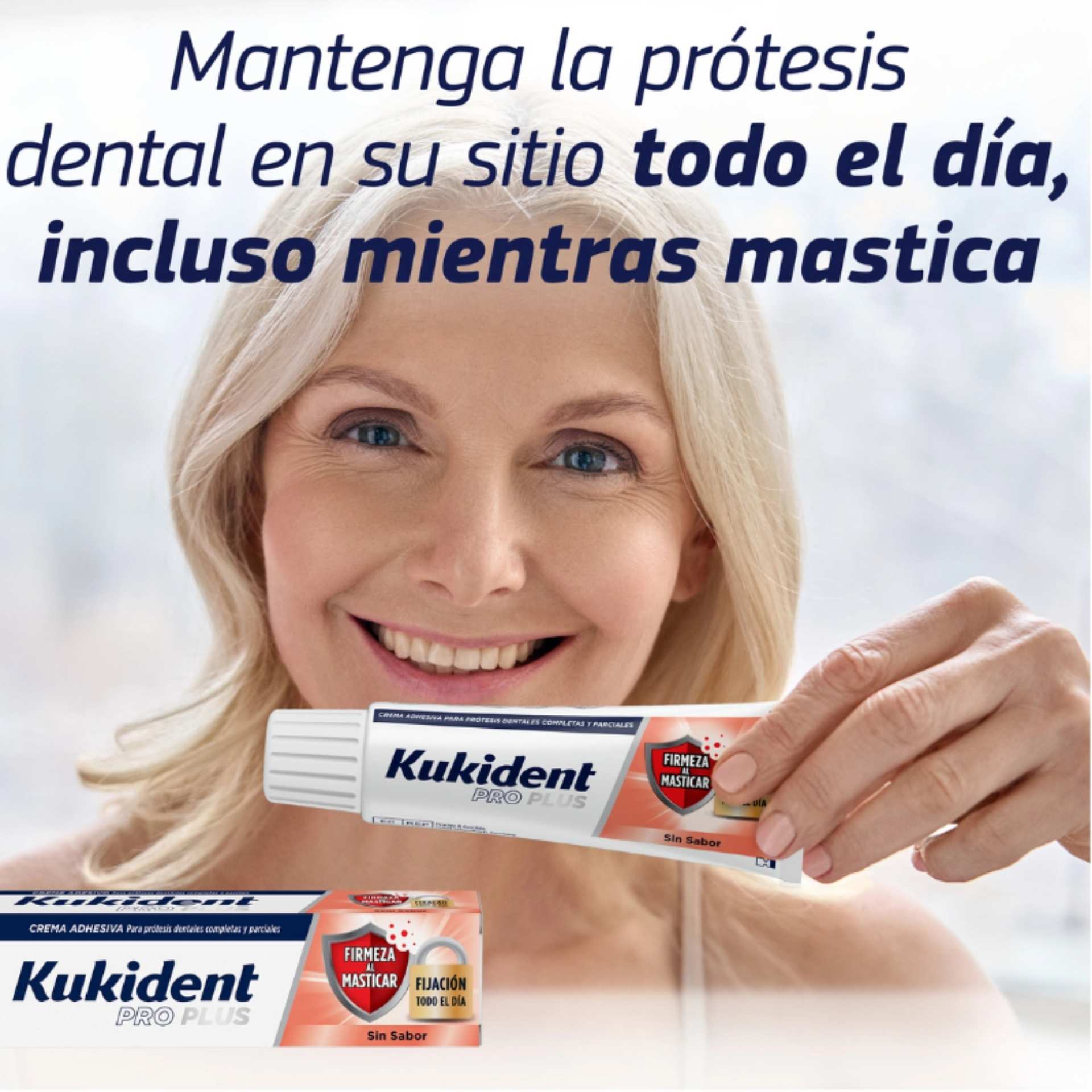 Kukident ProPl Firm Mast Cr Ad S/Sabor 40 g × 2 (Pack)
