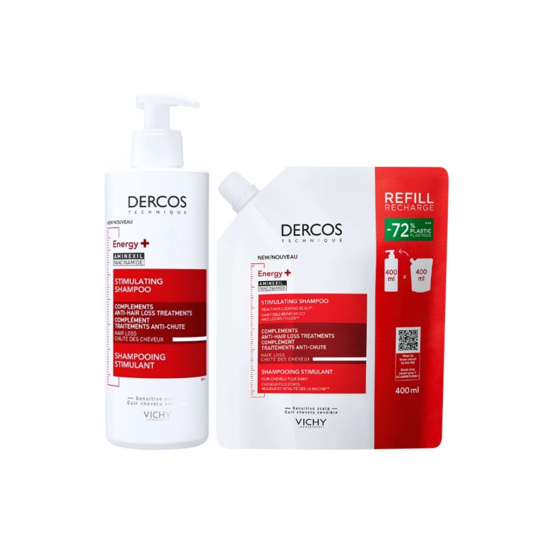 Dercos Energising Shampoo Estimulante 400 ml + Refill 400 ml