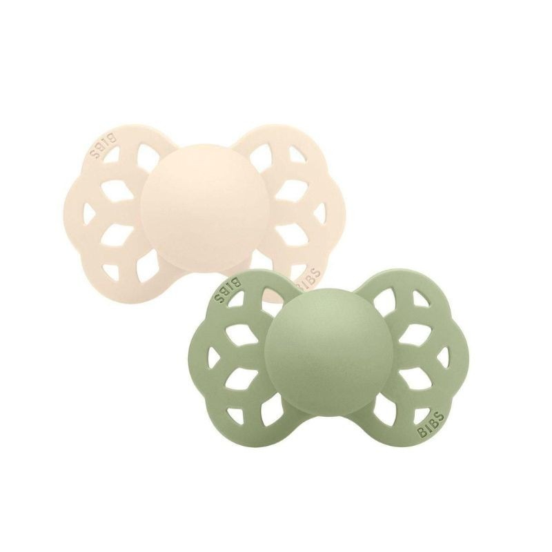 Bibs Infinity 2 Chupetas Ivory/Sage 6-18 meses