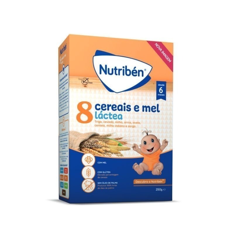 Nutribén Farinhas 8 Cereais e Mel Láctea 250 g Nutribén Farinhas 8 Cereais e Mel Láctea 250 g