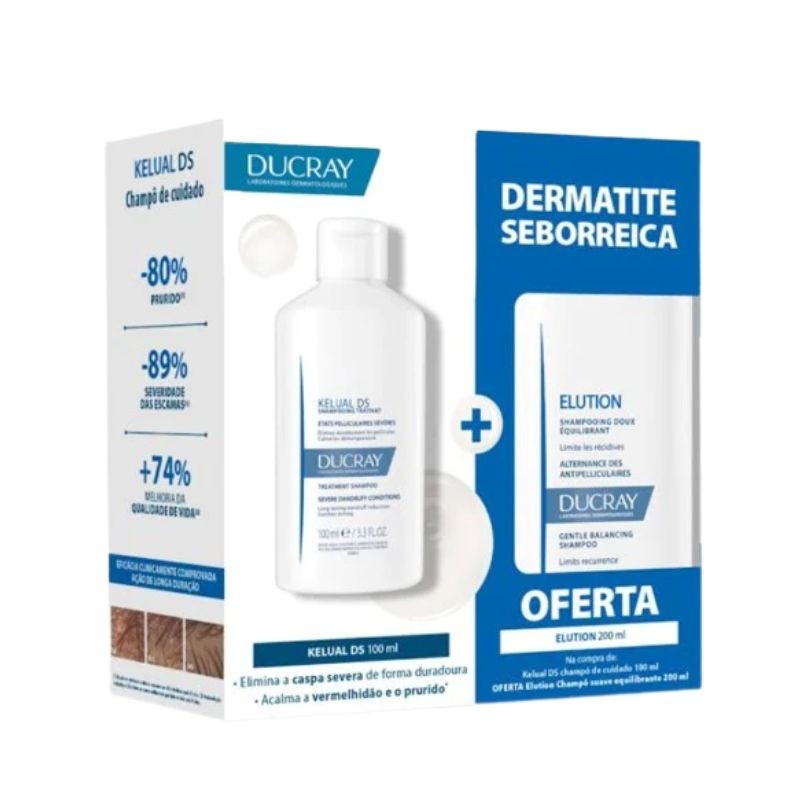 Ducray Pack Kelual DS Shampoo 100ml + Elution Shampoo Reequilibrante 200ml Ducray Pack Kelual DS Shampoo 100ml + Elution Shampoo Reequilibrante 200ml