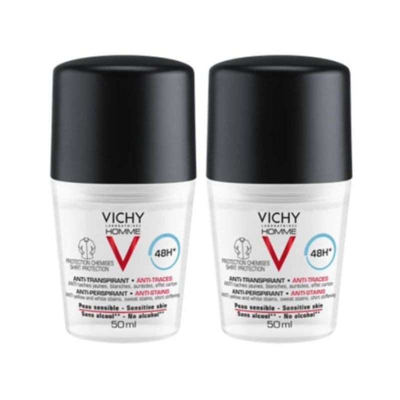 Vichy Homme Desodorizante Antimanchas 48h 50ml x 2