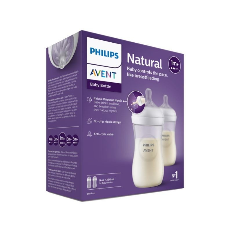 Philips Avent Bib Nat Response 260ml X2