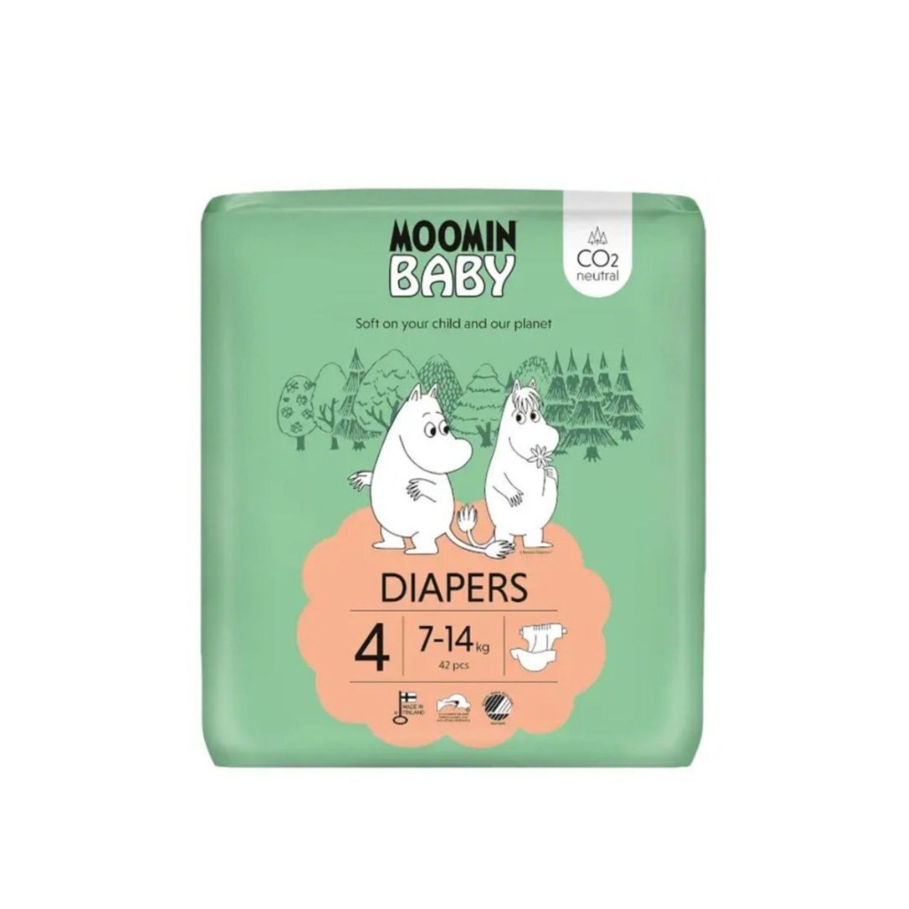 Moomin Baby Fralda T4 (7-14 kg) × 42 unidades Moomin Baby Fralda T4 (7-14 kg) × 42 unidades